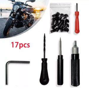 17-Piece Tyre Puncture Repair Kit - Mushroom Plug Set