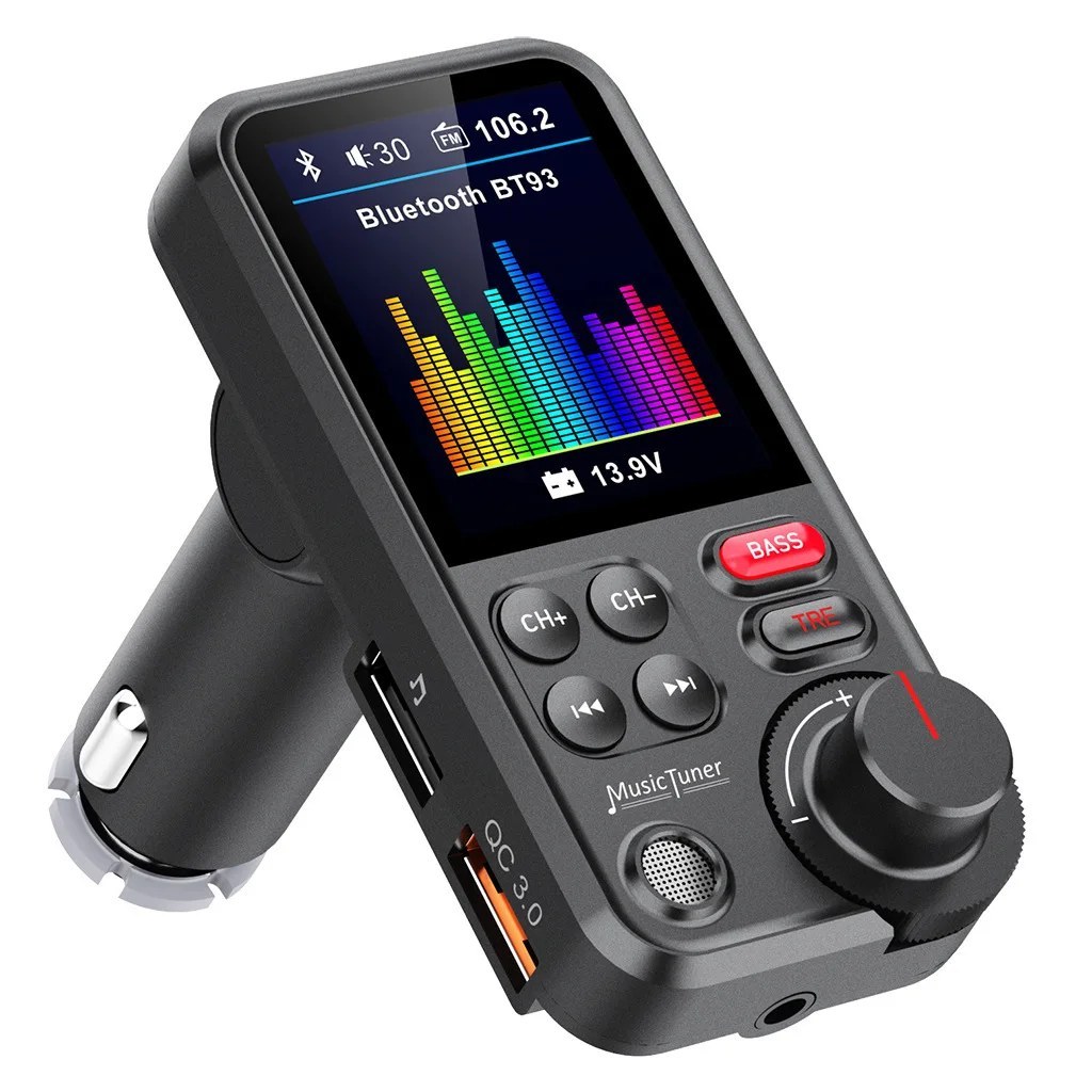 Bluetooth FM Transmitter - Hands-Free Car MP3 Adapter
