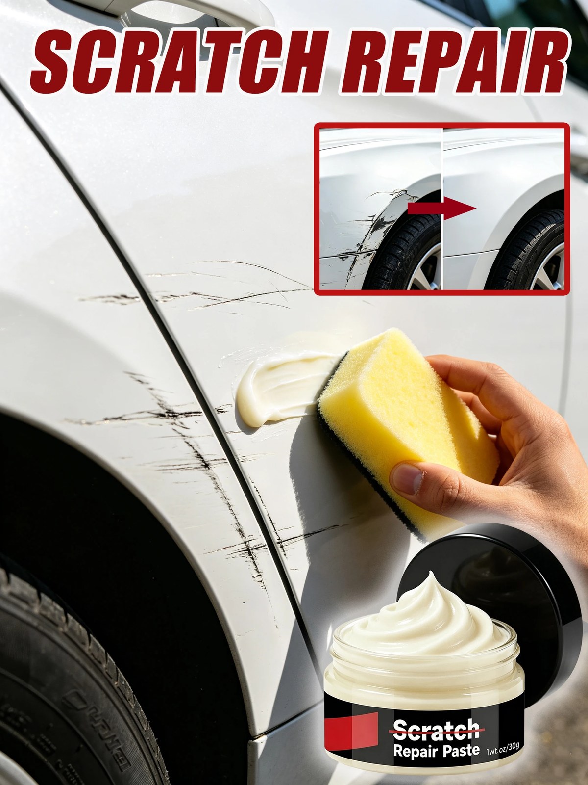 Car Paint Gloss Recovery Paste - Scratch Repair Cream