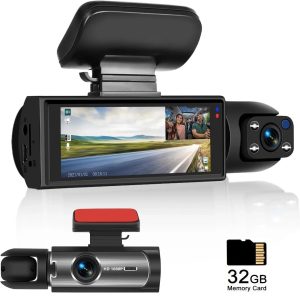 Dual Lens Dash Cam - 1080P Front and Rear with Night Vision