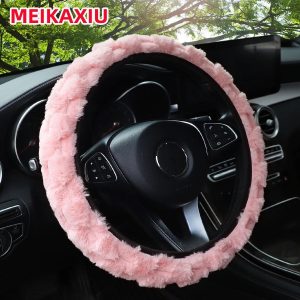 Faux Fur Steering Wheel Cover - Soft Winter Grip