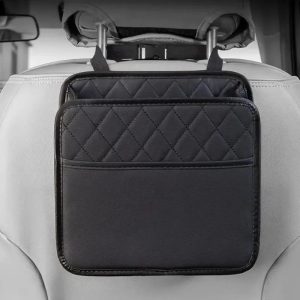 Folding Leather Storage Box - Seat Back Organiser