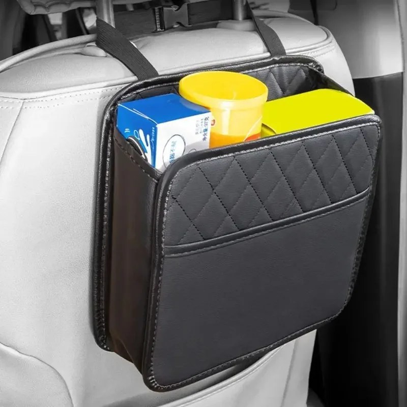 Folding Leather Storage Box - Seat Back Organiser