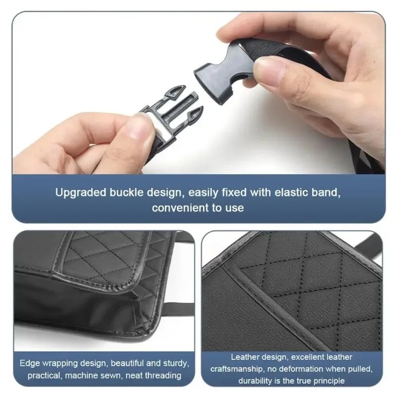 Folding Leather Storage Box - Seat Back Organiser