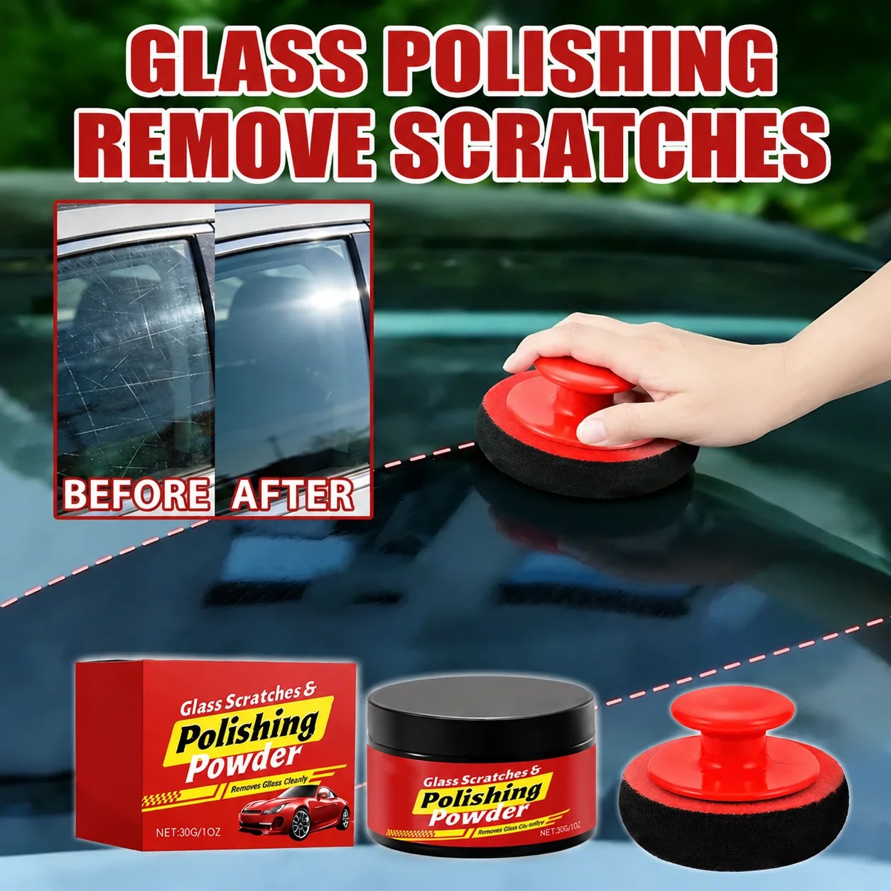 Glass Polishing Powder - Car Window Scratch Repair Kit