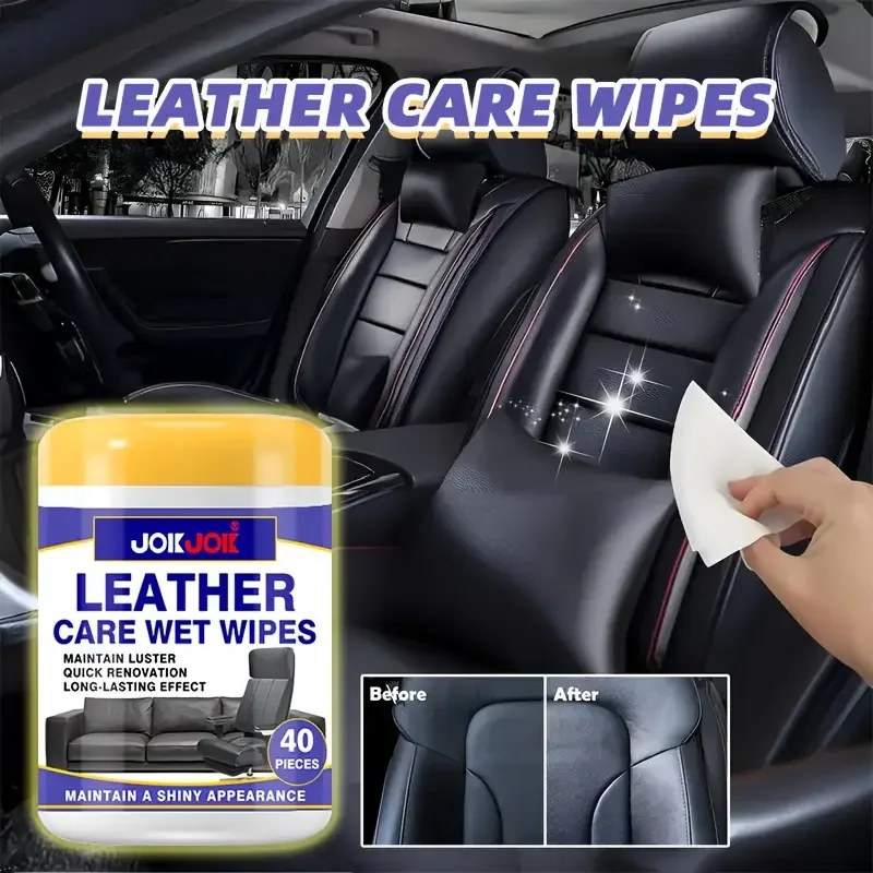 Leather Care Wipes for Car Interior - Restore & Protect