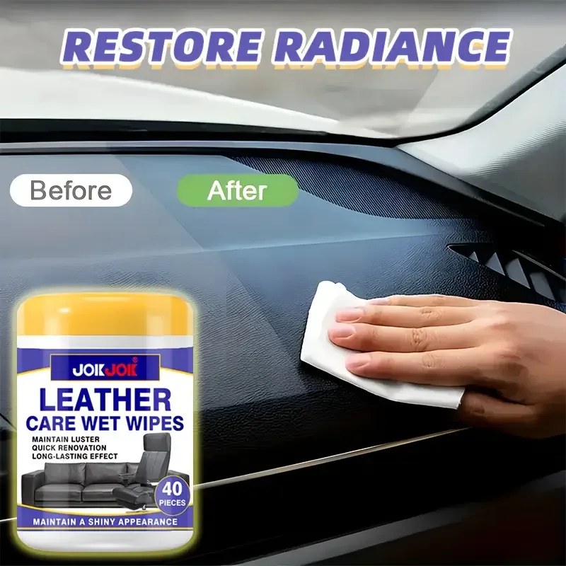 Leather Care Wipes for Car Interior - Restore & Protect