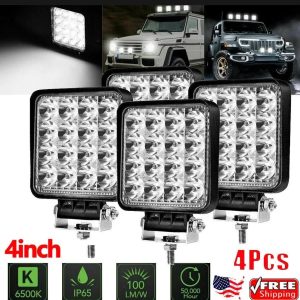 LED Work Light Pods - 4 Pack, Spot and Flood Combo