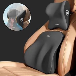 Memory Foam Lumbar and Neck Cushion Set