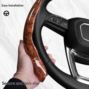 Peach Wood Steering Wheel Cover - 3 Piece Set