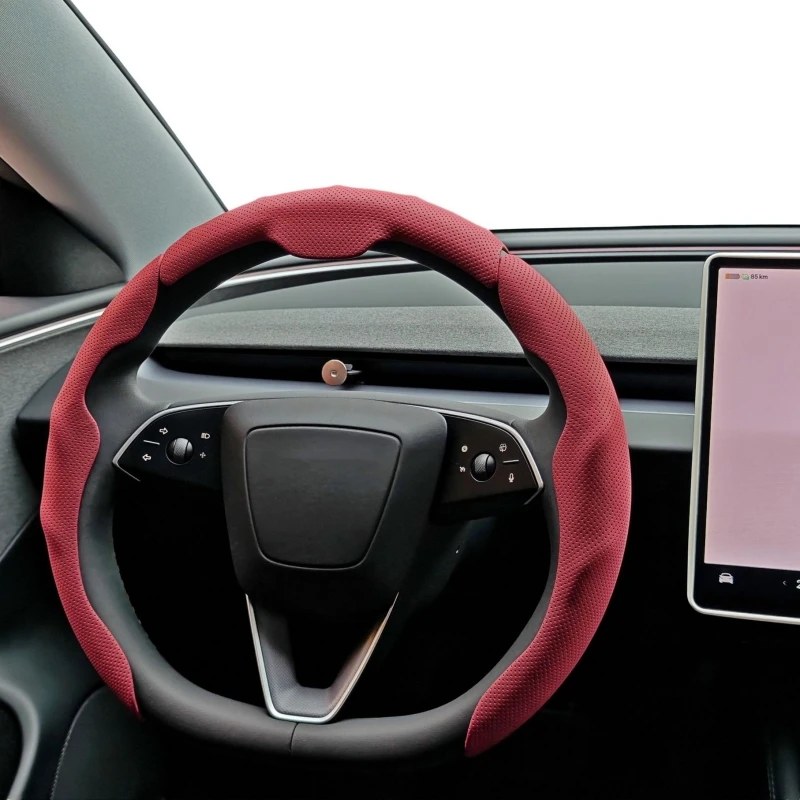 Perforated Leather Steering Wheel Cover - 3 Piece