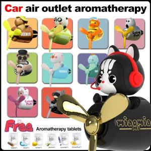 Pilot Bear Car Air Freshener Vent Clip with Refillable Diffuser