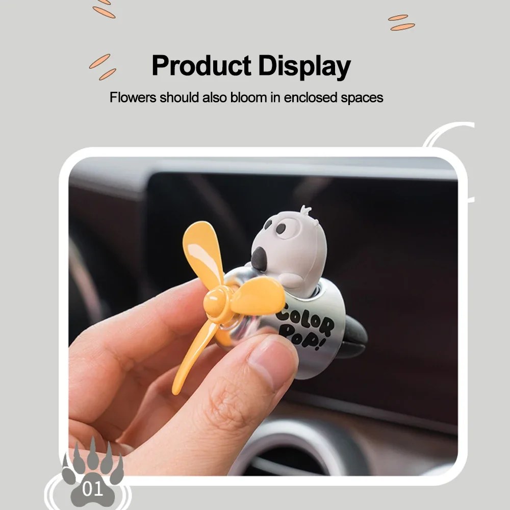 Pilot Bear Car Air Freshener Vent Clip with Refillable Diffuser