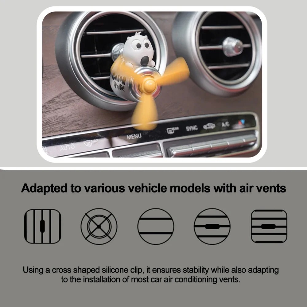 Pilot Bear Car Air Freshener Vent Clip with Refillable Diffuser