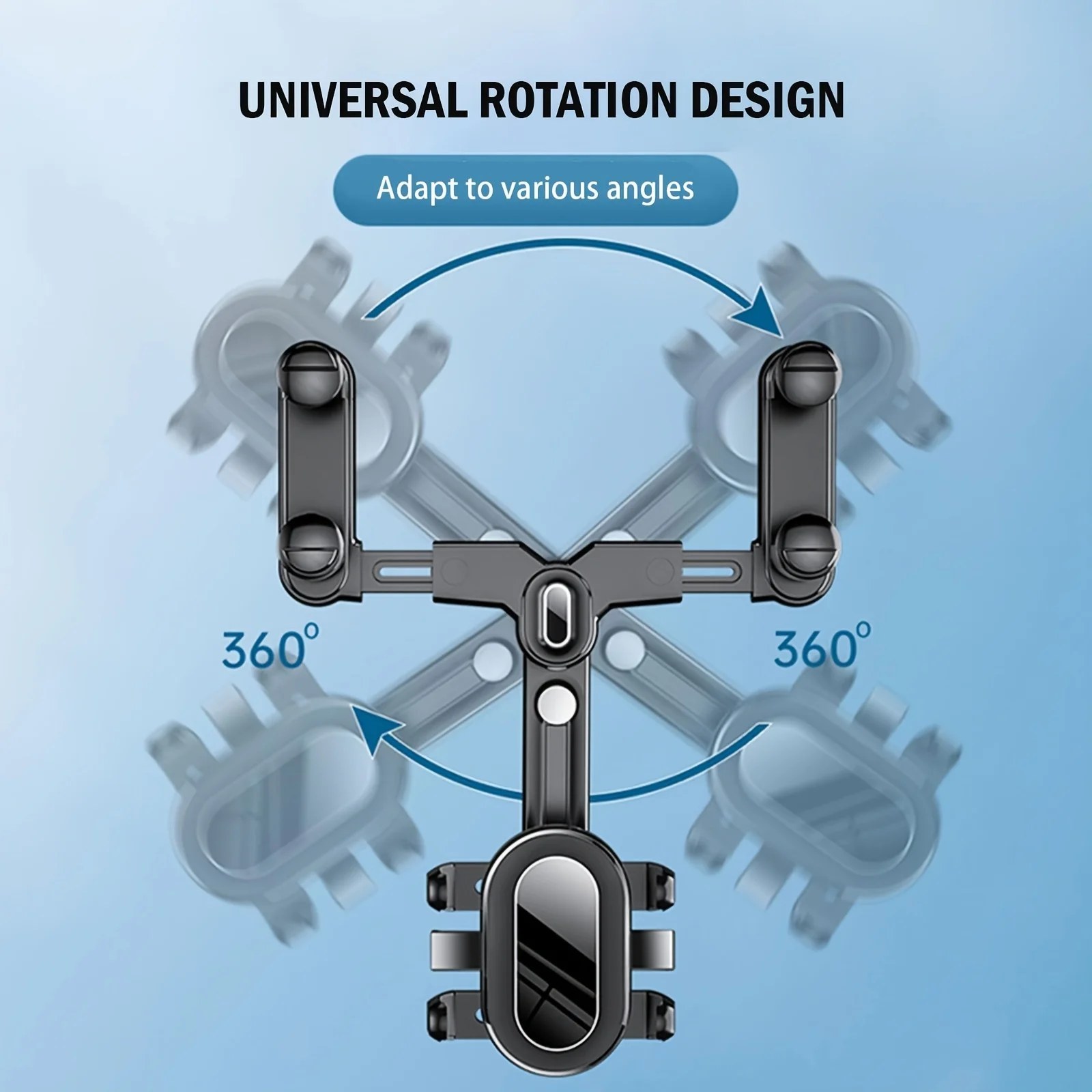 Rear View Mirror Phone Holder - Telescopic 360° Bracket