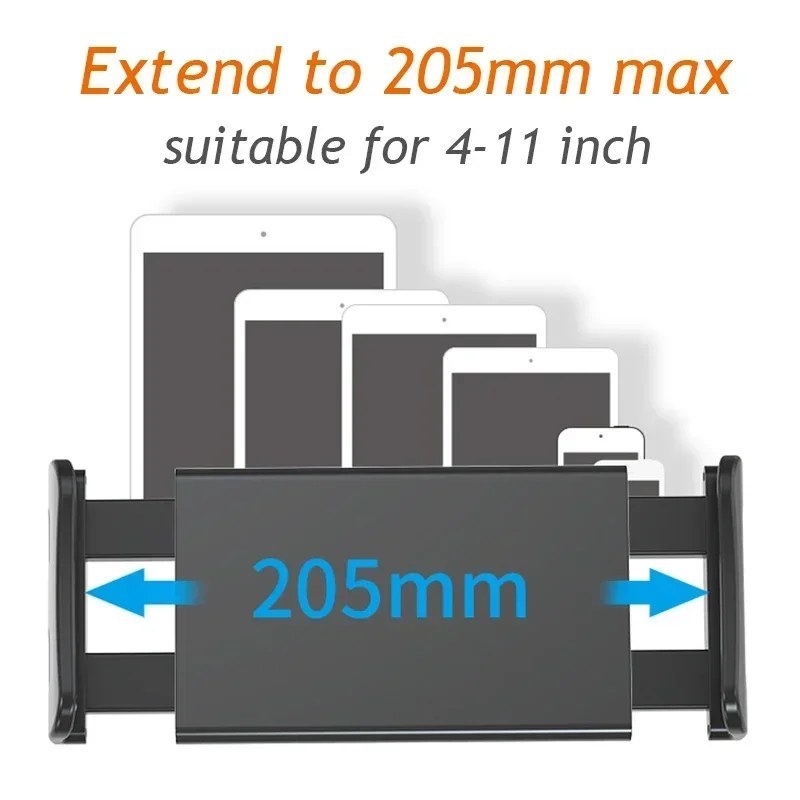 Tablet Headrest Mount - 360° Rear Seat Holder